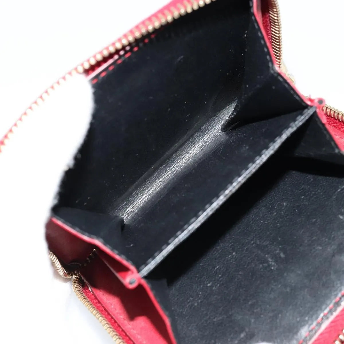 Saint Laurent Zipped Bifold Leather, Red, Leather, Wallet