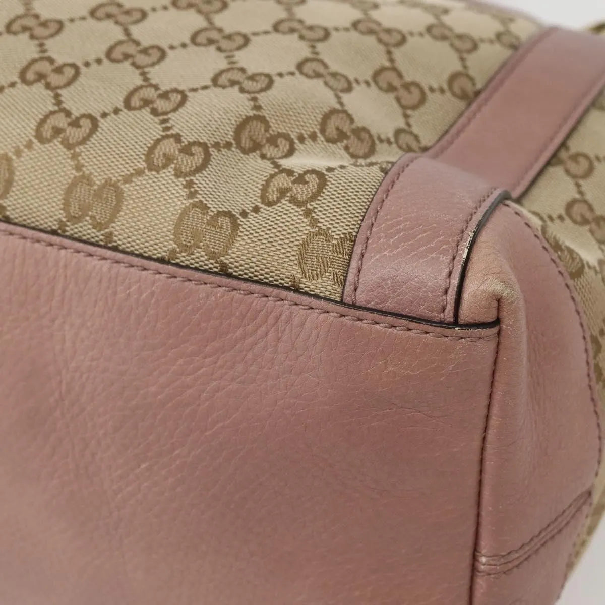 Gucci Vintage Interlocking G Canvas and Leather, Beige, Canvas, Handbag