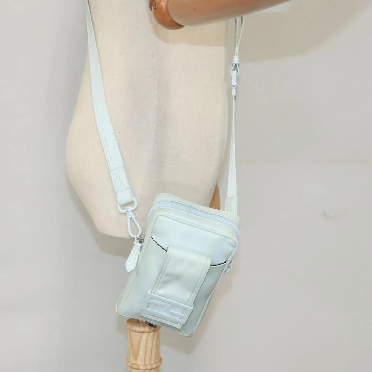 Fendi Crossbody Phone Holder Nylon, Blue, Nylon, Clutch