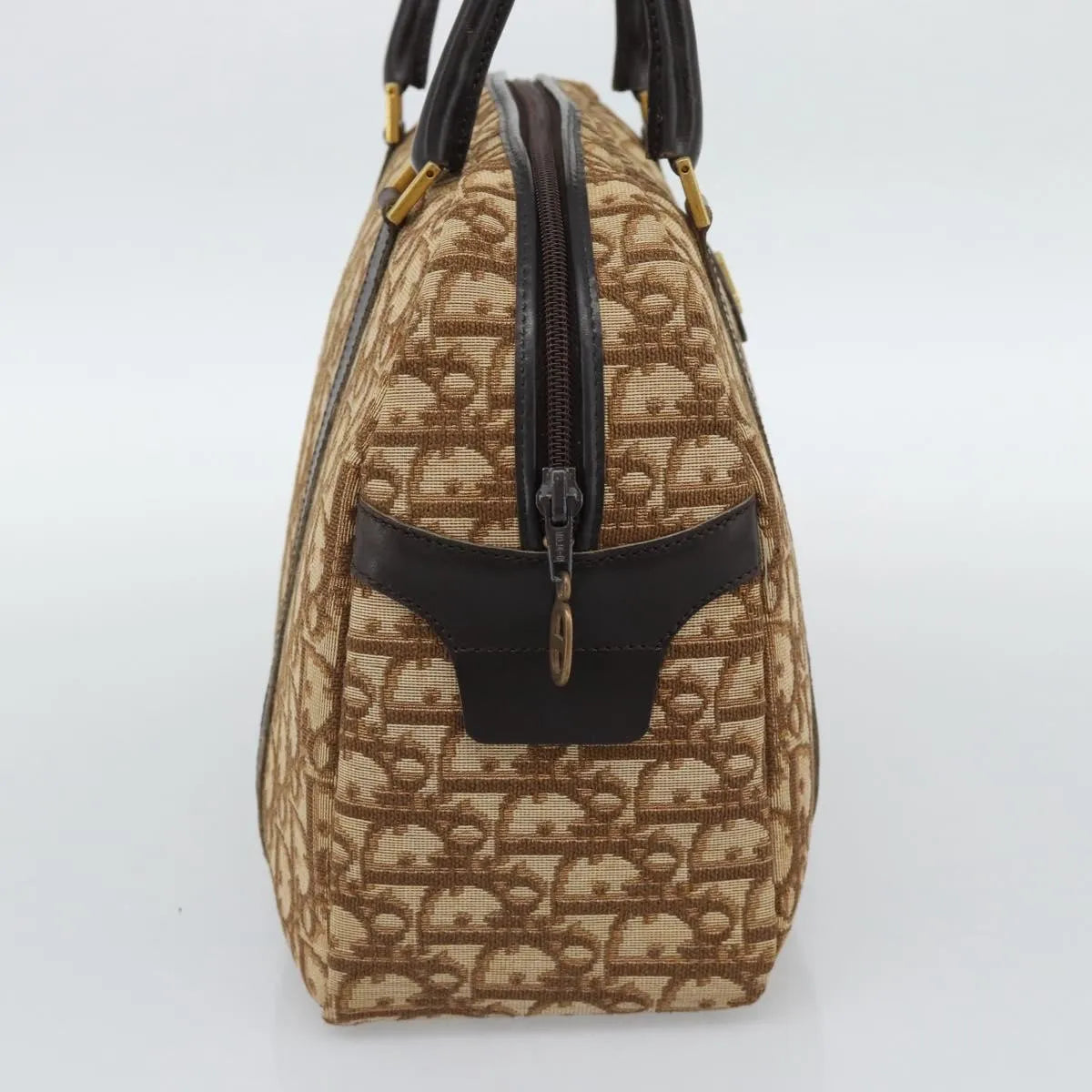Christian Dior Vintage CD Trotter Canvas, Brown, Canvas, Handbag