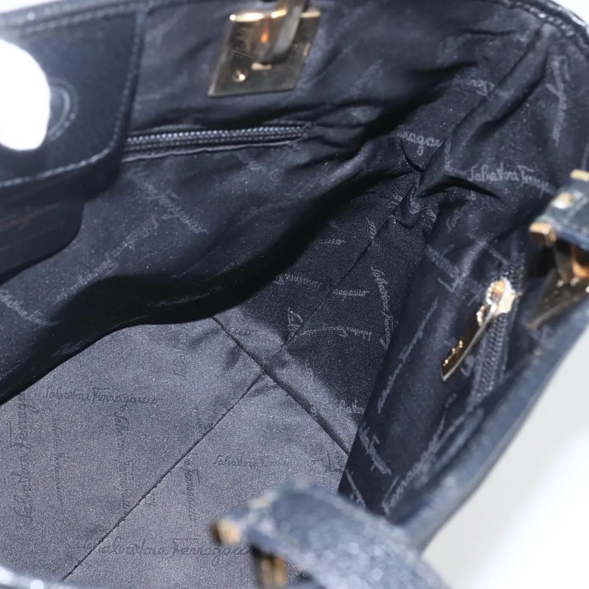 Salvatore Ferragamo Vintage Nylon, Black, Nylon, Tote Bag