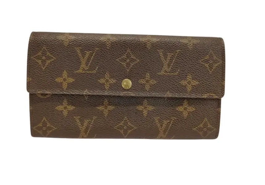 Louis Vuitton Emilie Monogram Canvas, Brown, Calfskin, Wallet