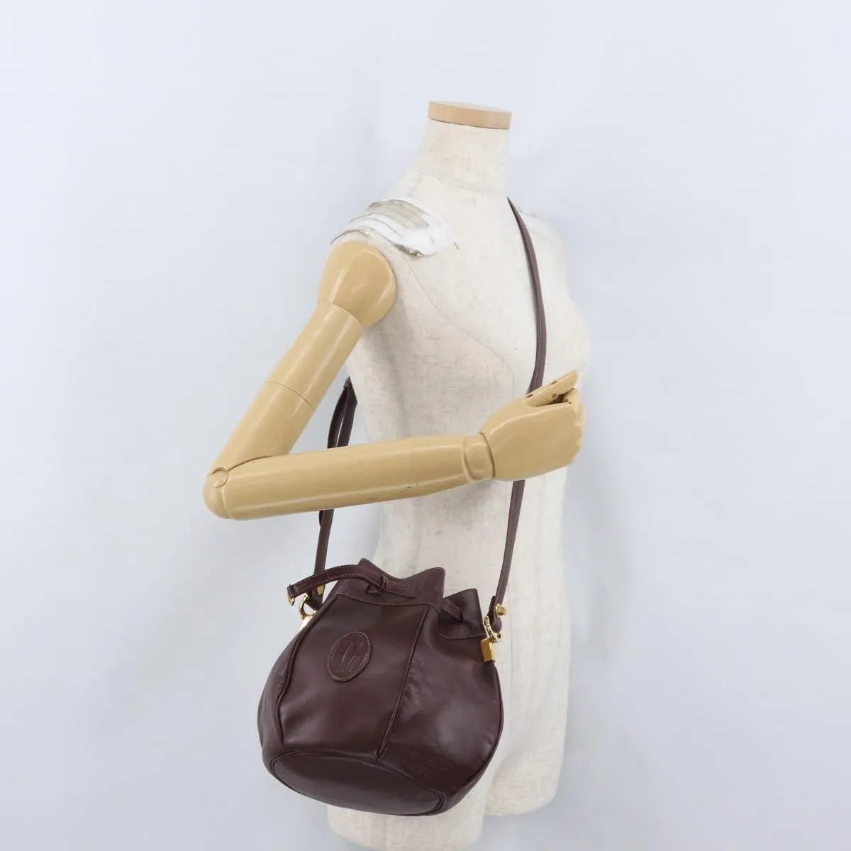 cartier Must de cartier Leather, Burgundy, Leather, Shoulder Bag