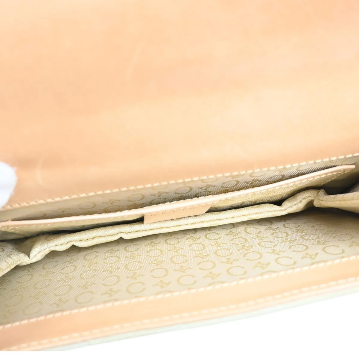 Celine C Macadam Shoulder Suede, Beige, Suede, Clutch