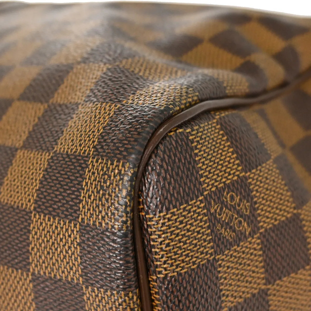 Louis Vuitton Keepall Damier Ebene, Brown, Canvas, Travel Bag