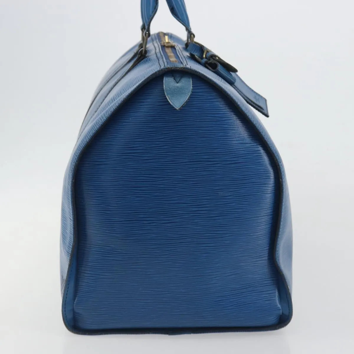 Louis Vuitton Keepall Epi, Blue, Leather, Travel Bag