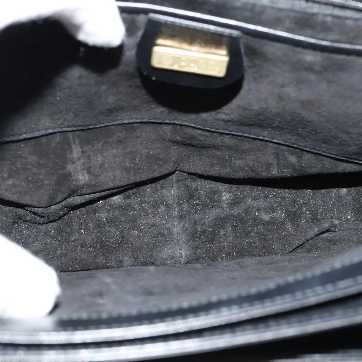 Gucci Vintage Flat Messenger Nylon and Leather, Black, Leather, Shoulder Bag