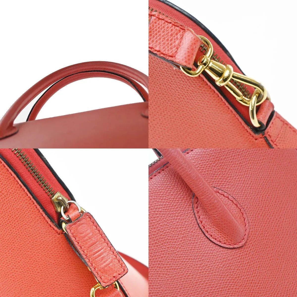 Celine Vintage Convertible Bowler Leather, Red, Leather, Handbag