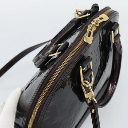 Louis Vuitton Alma Patent Leather, Brown, Patent Leather, Handbag