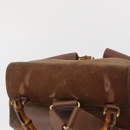 Gucci Vintage Bamboo Suede, Brown, Suede, Backpack