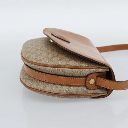 Celine Vintage Macadam Canvas and Leather, Beige, Canvas, Shoulder Bag