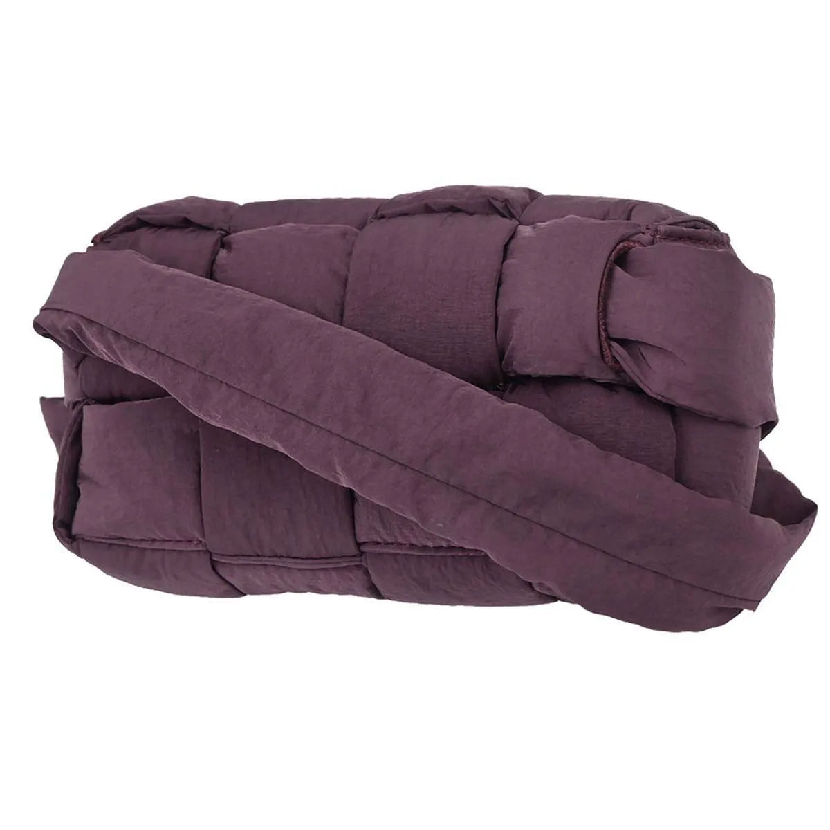 Bottega Veneta Padded Tech Cassette Intrecciato Nylon, Purple, Nylon, Shoulder Bag