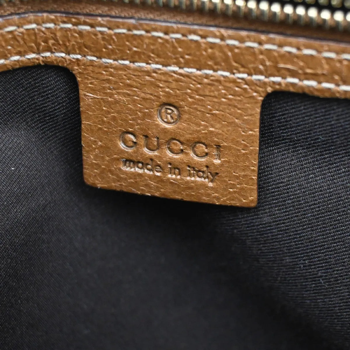 Gucci Vintage Boston Bag Monogram Canvas, Brown, Canvas, Handbag