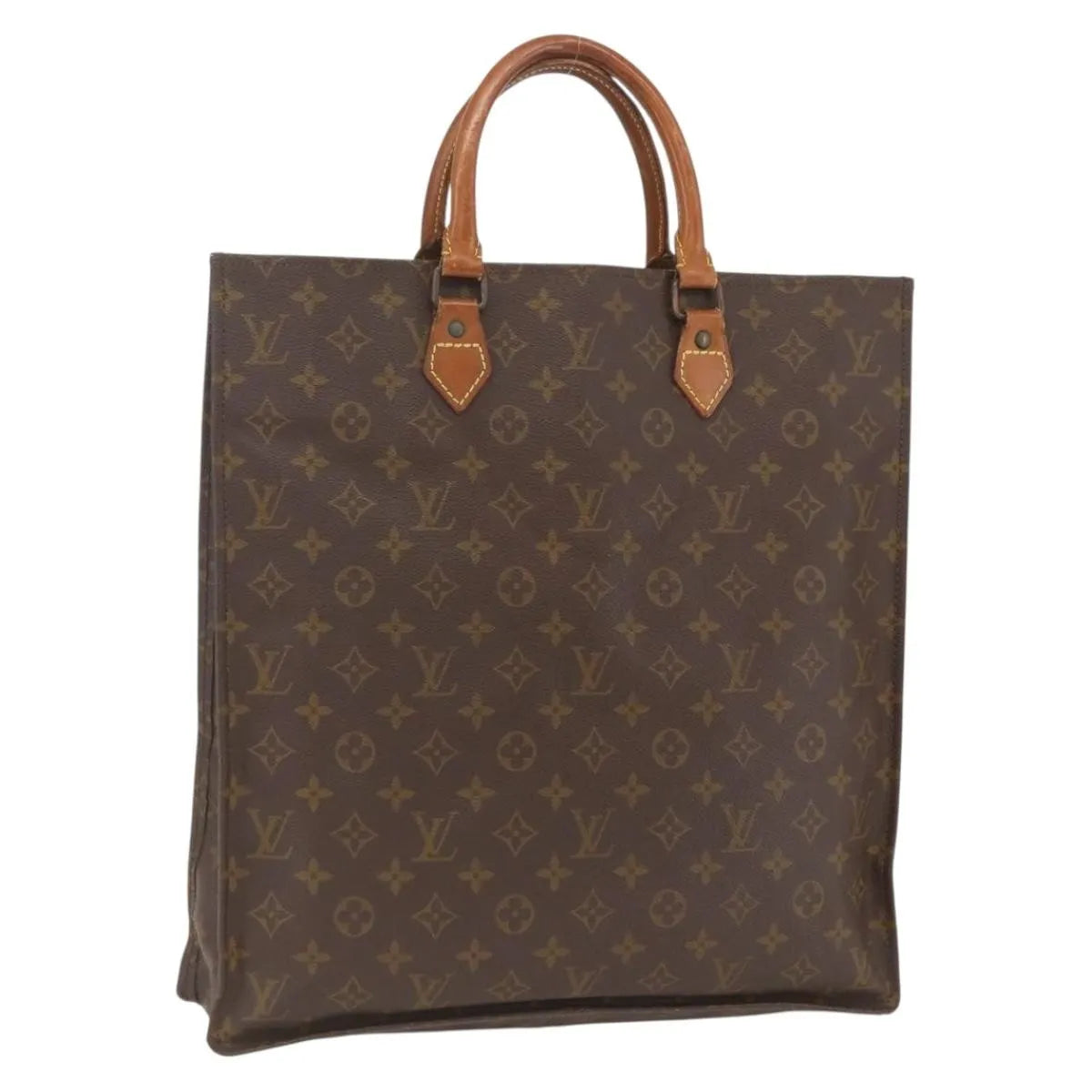 Louis Vuitton Sac Plat Monogram, Brown, Canvas, Tote Bag
