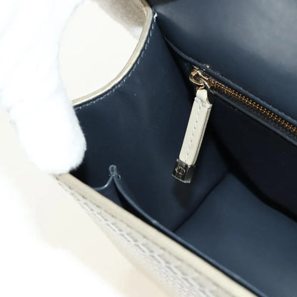Christian Dior 30 Montaigne Chain Flap Micro Cannage Metallic Calfskin, Beige, Patent Leather, Shoulder Bag