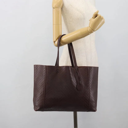 Bottega Veneta Intrecciomirage Tote Leather, Brown, Leather, Tote Bag