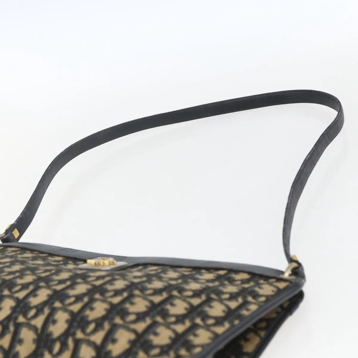 Christian Dior Vintage Trotter Canvas, Navy, Canvas, Shoulder Bag