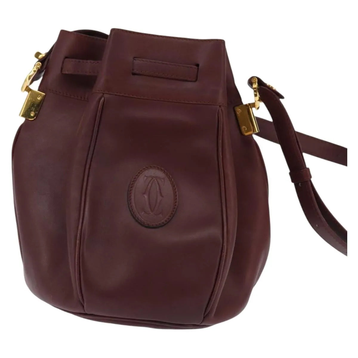 cartier Must de cartier Leather, Burgundy, Leather, Shoulder Bag