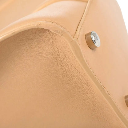 Cartier Cabochon Leather, Beige, Leather, Handbag