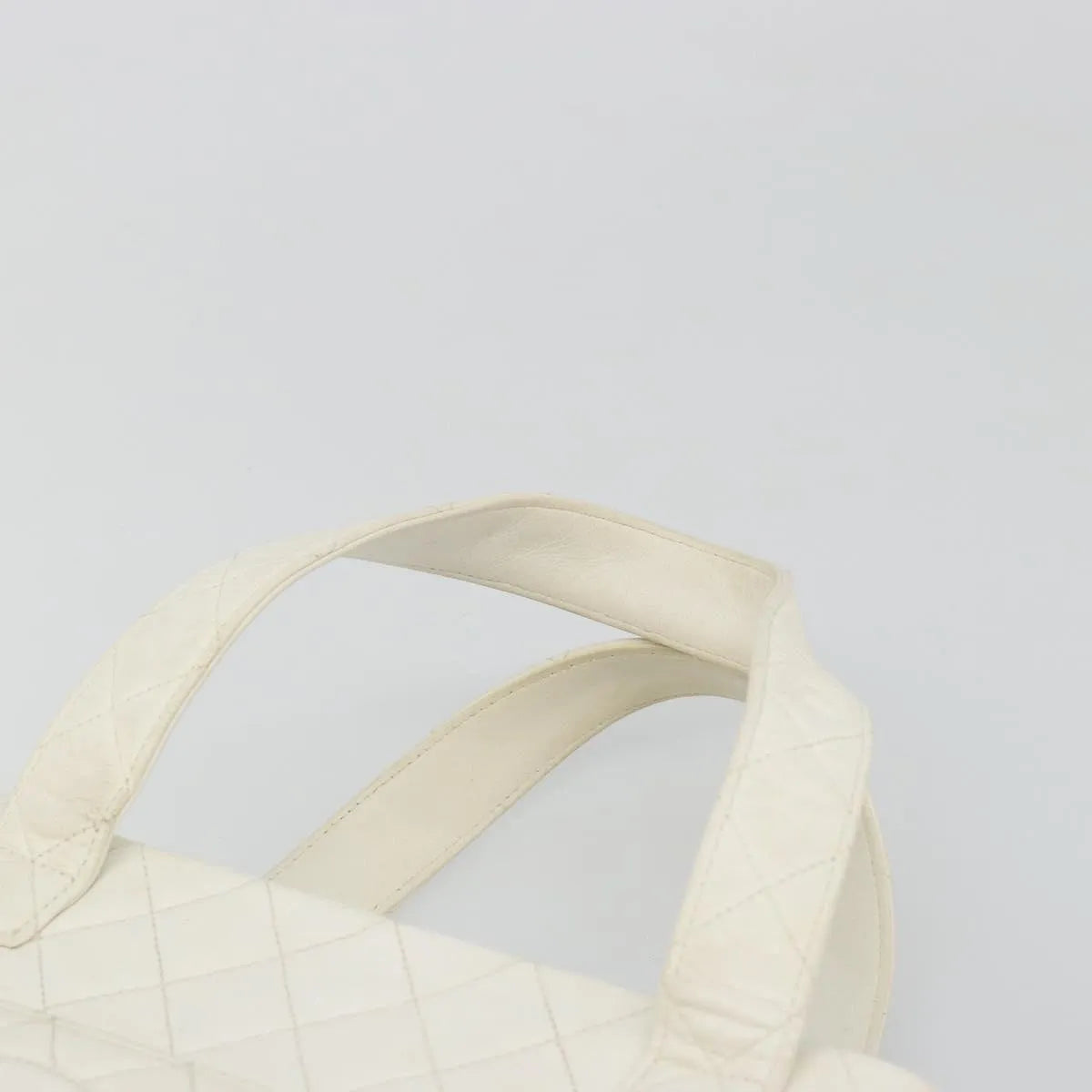 Chanel CC handbag Leather, White, Canvas, Handbag