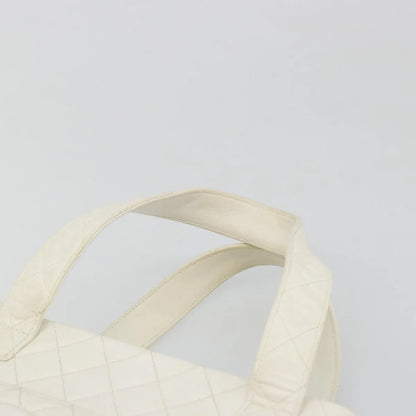 Chanel CC handbag Leather, White, Canvas, Handbag