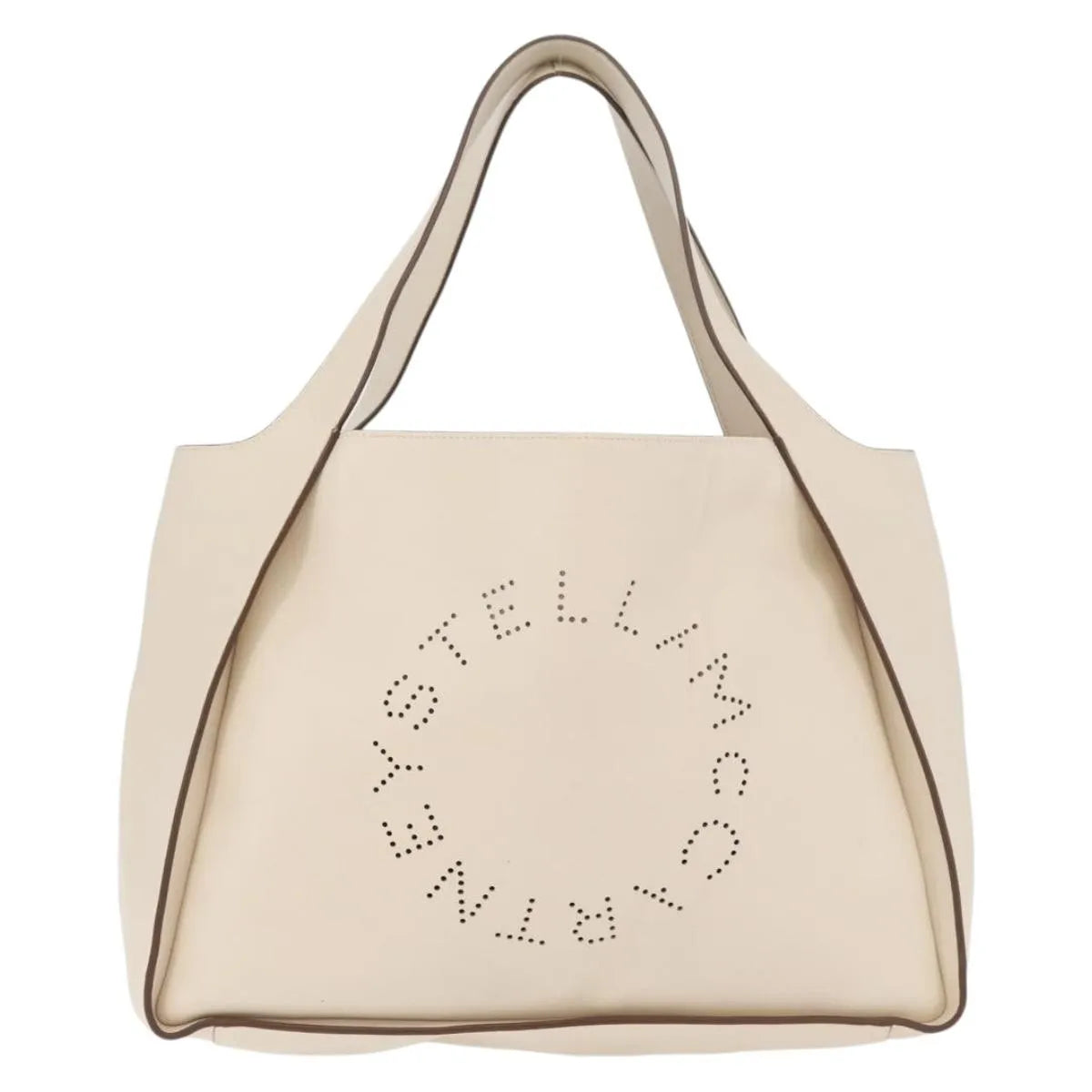 Stella McCartney Alter Tote Perforated Faux Leather, White, Synthetic, Tote Bag