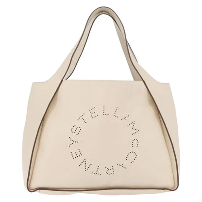 Stella McCartney Alter Tote Perforated Faux Leather, White, Synthetic, Tote Bag