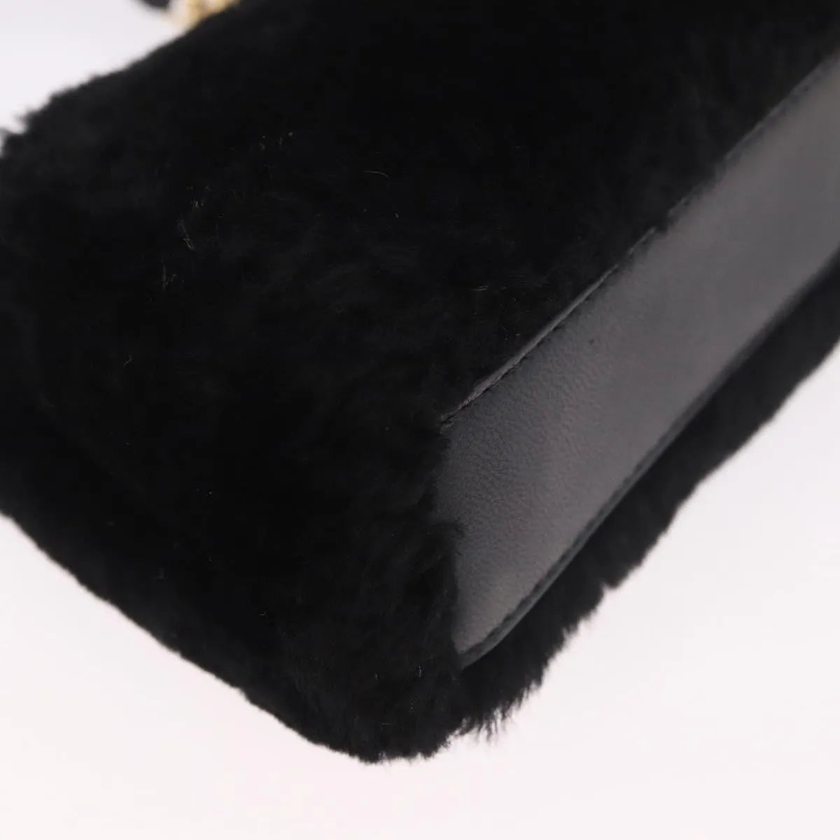 Fendi Peekaboo Fur, Black, Fur, Handbag