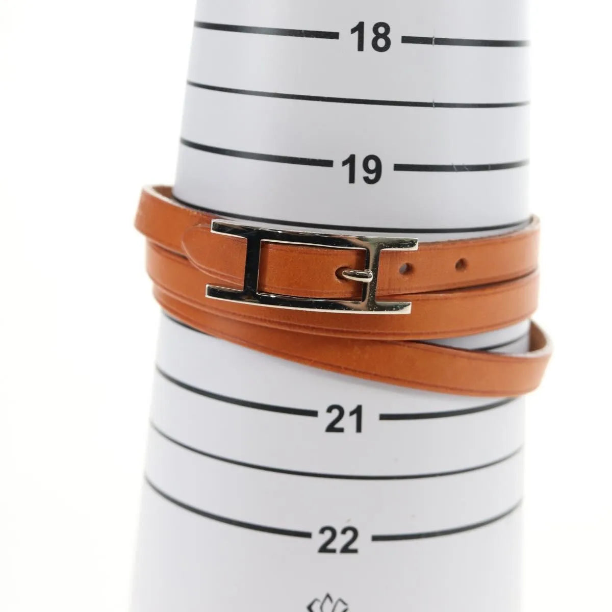 Hermes Hapi 3 Leather with Metal, Brown, Leather, Bracelet