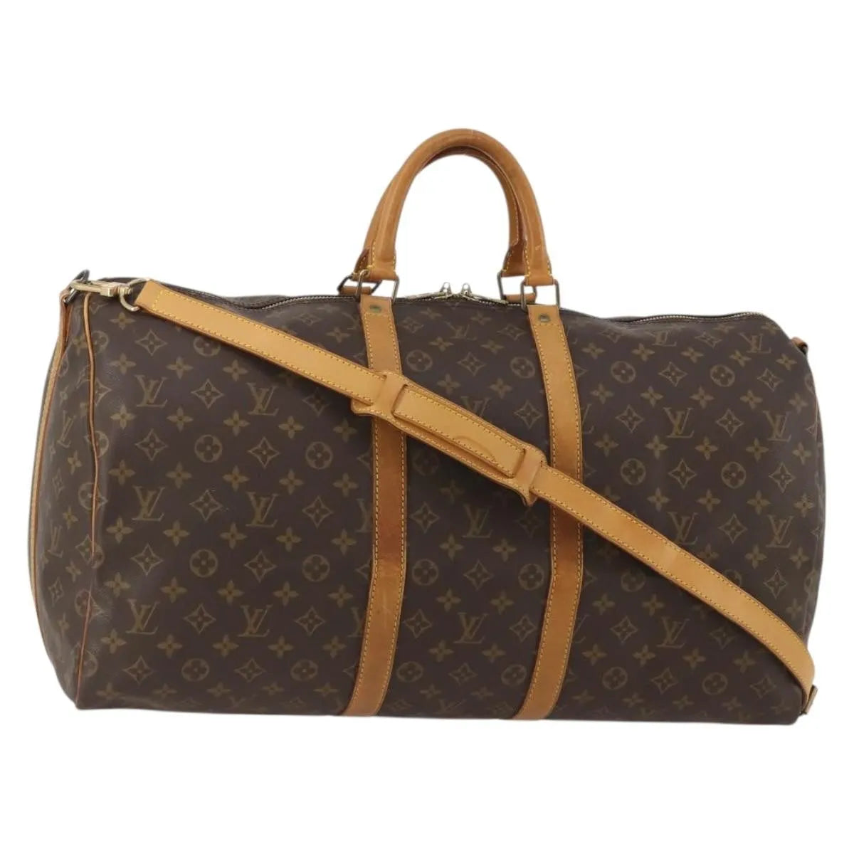Louis Vuitton Keepall Bandoulière Canvas, Brown, Canvas, Travel Bag