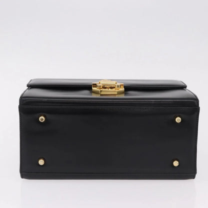 Versace Vintage Leather, Black, Leather, Handbag