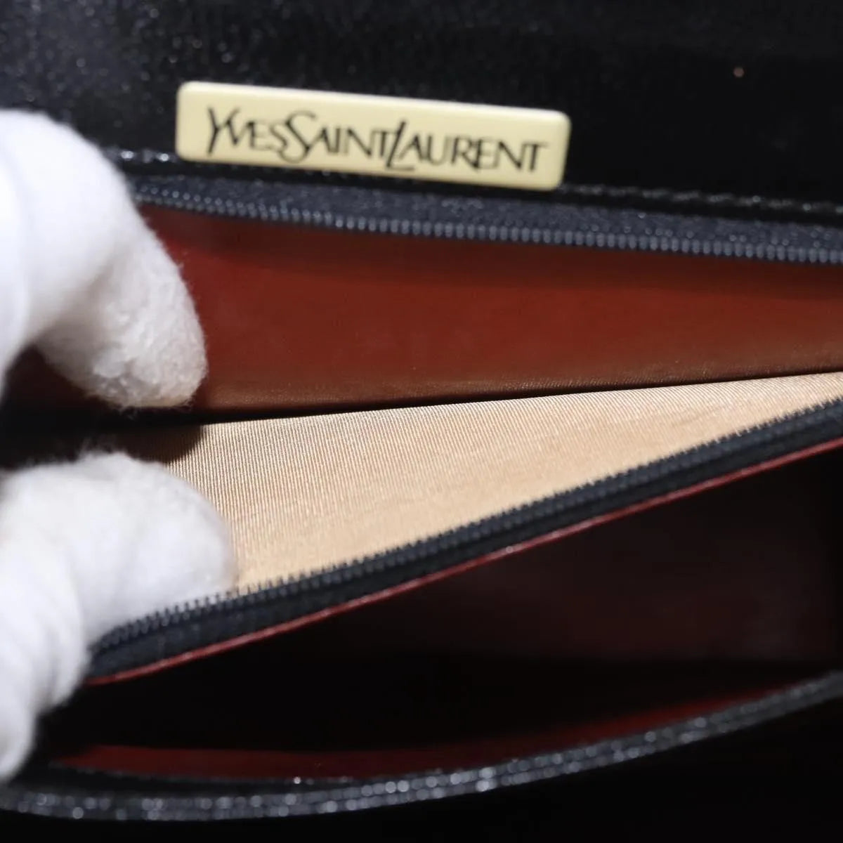 Saint Laurent Vintage Leather, Black, Leather, Handbag