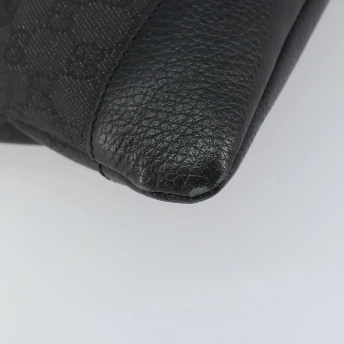 Gucci Zip Messenger GG Canvas with Perforated Leather, Black, Canvas, Shoulder Bag