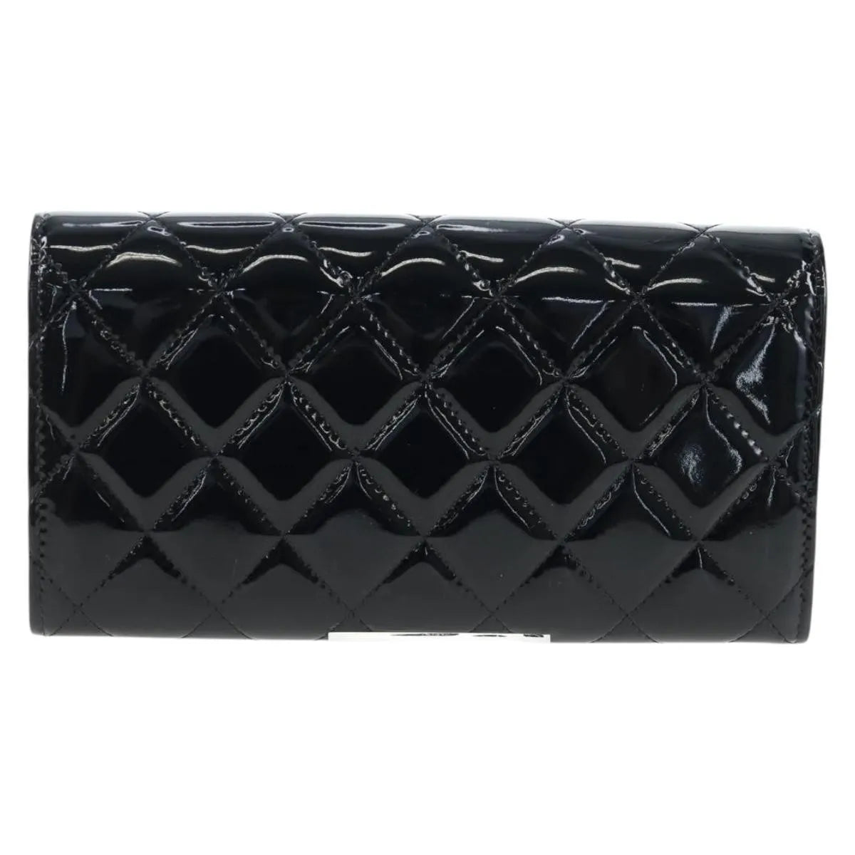 Chanel CC French Flap Quilted Patent Leather, Black, Patent Leather, Wallet