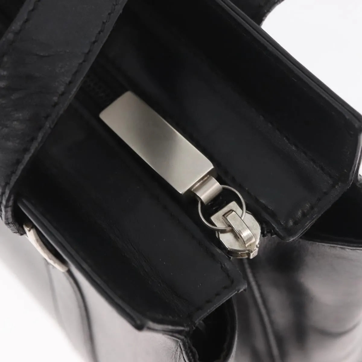Salvatore Ferragamo Vintage Leather, Black, Leather, Tote Bag