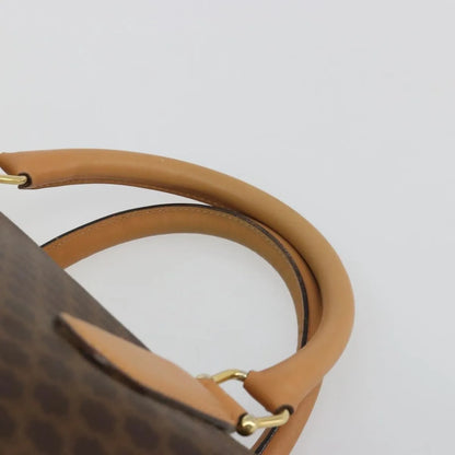 Celine boston Macadam Canvas, Brown, PVC, Travel Bag