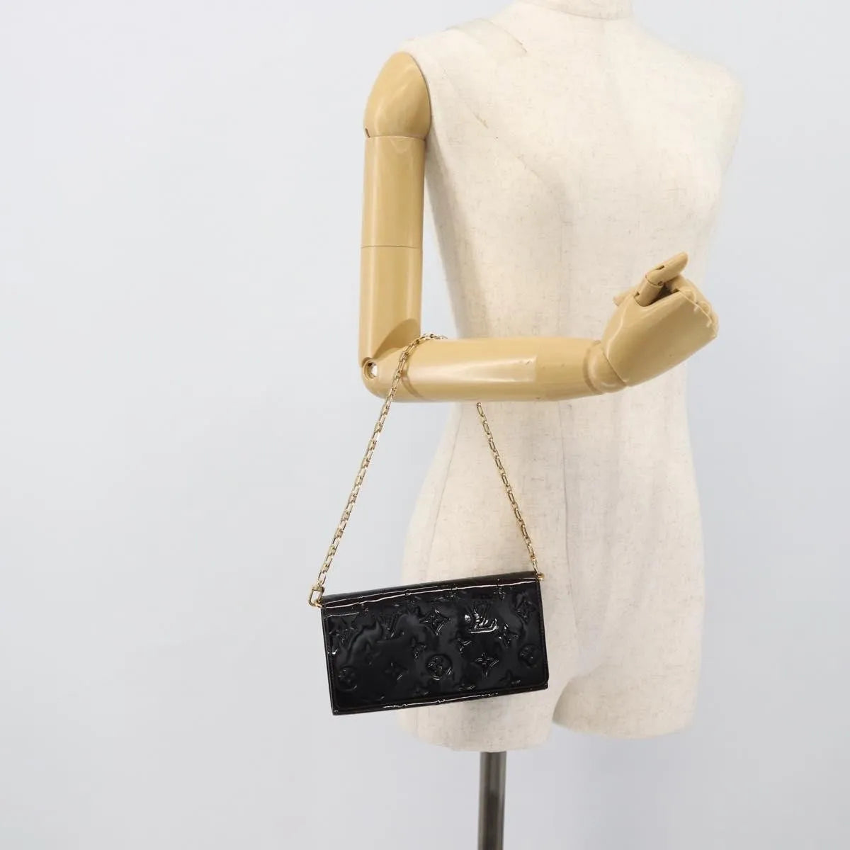 Louis Vuitton Sarah Chain Monogram Vernis, Burgundy, Patent Leather, Clutch