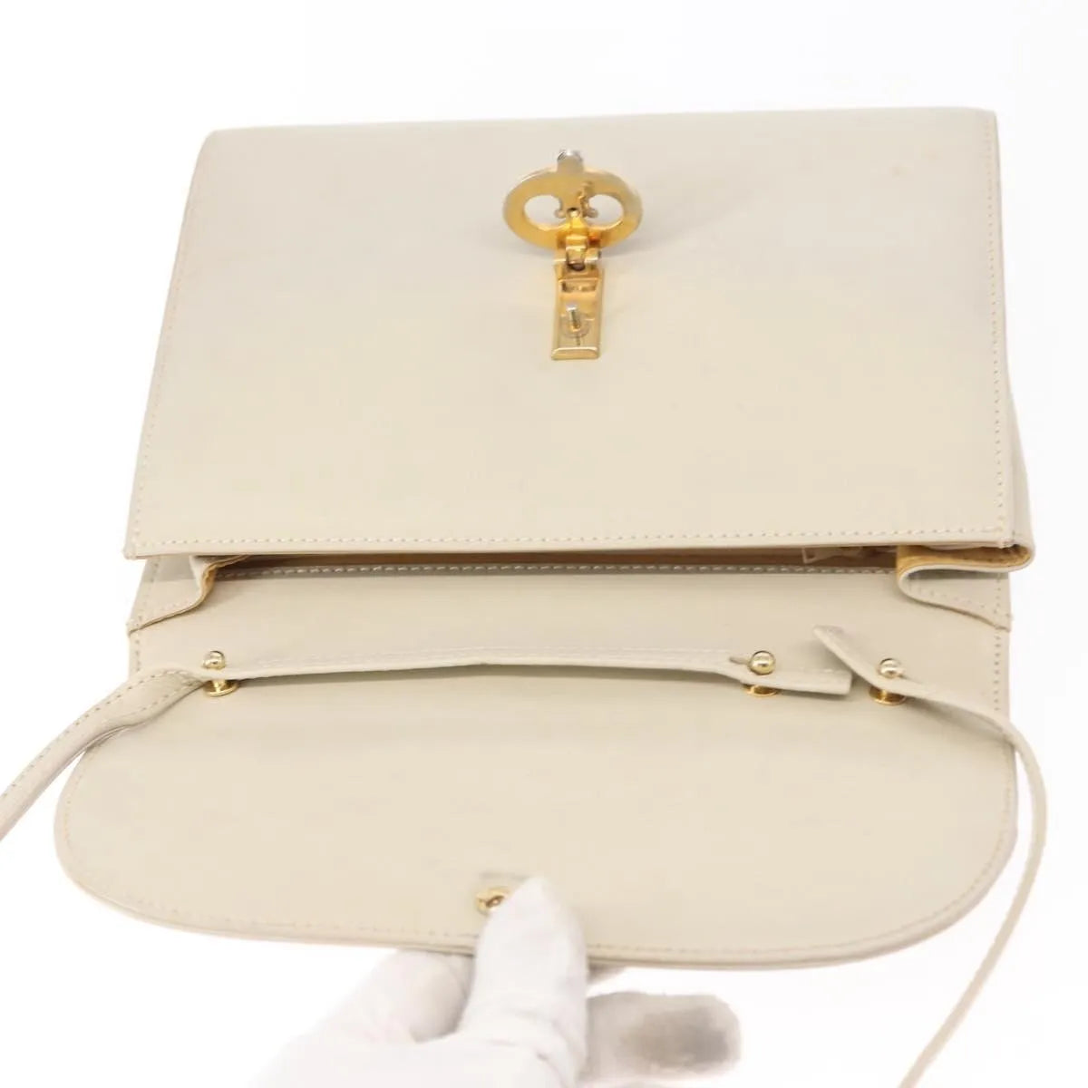 Celine Vintage Leather, Ecru, Leather, Shoulder Bag