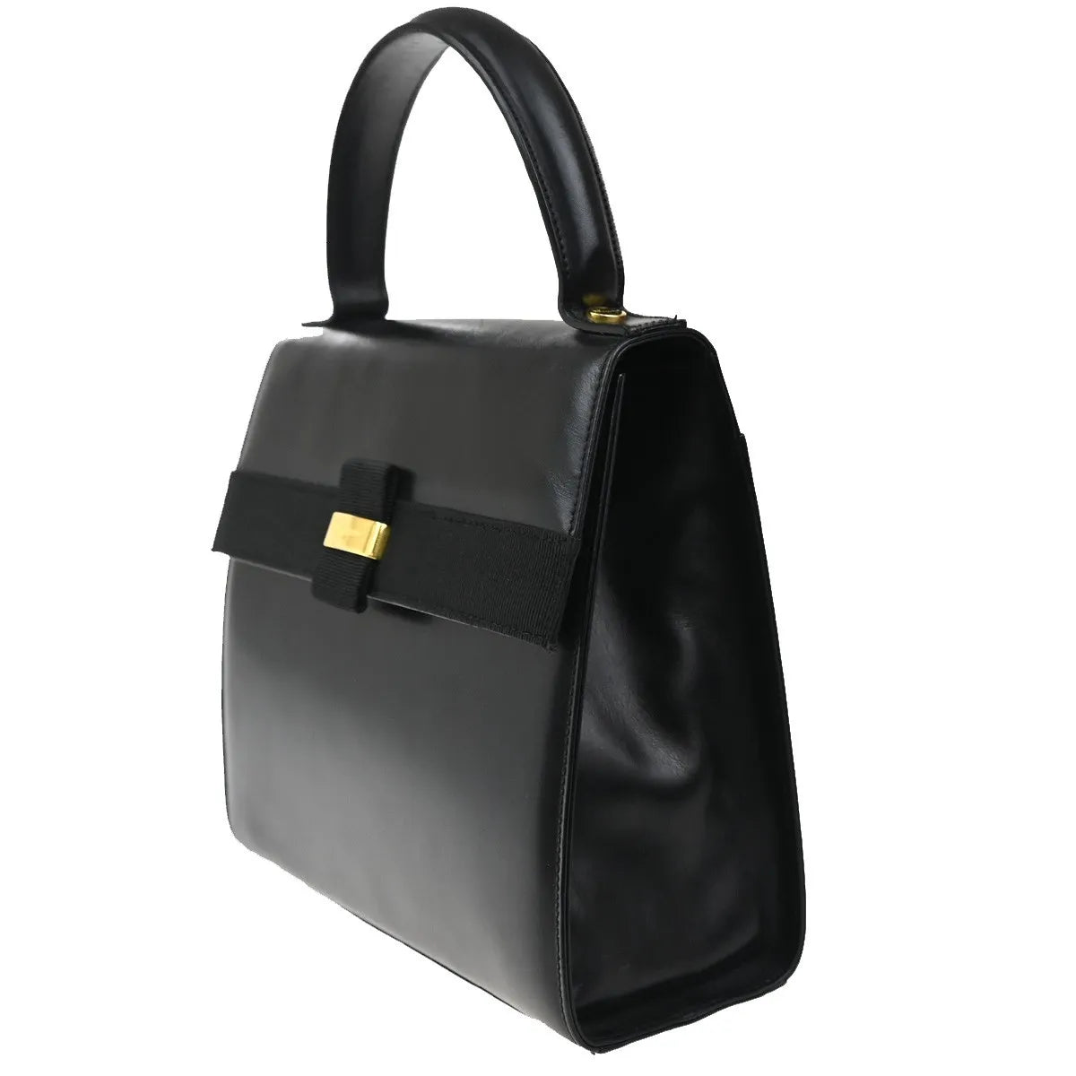 Salvatore Ferragamo Vala Leather, Black, Leather, Handbag