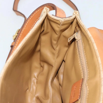Celine Vintage Macadam Canvas and Leather, Beige, Canvas, Shoulder Bag