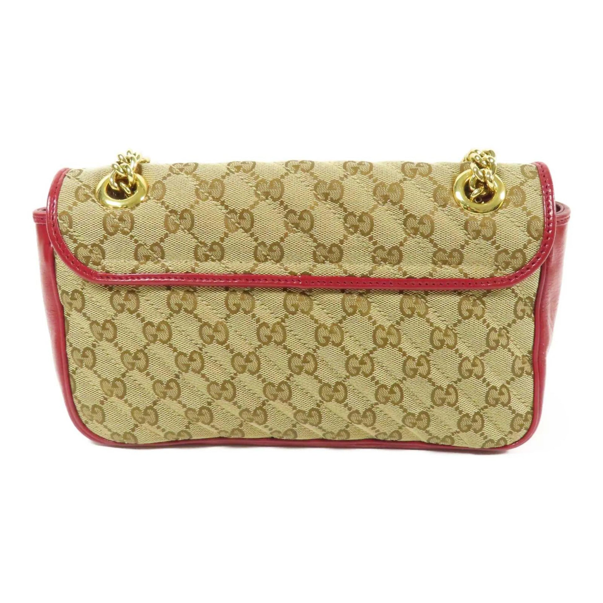 Gucci GG marmont Canvas, Beige, Canvas, Shoulder Bag