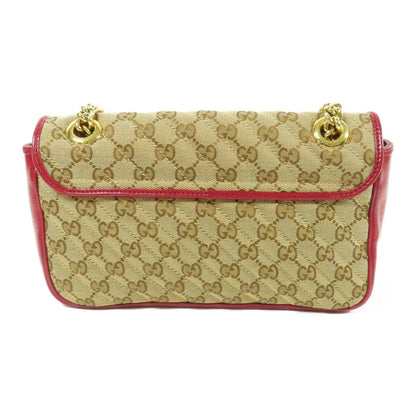 Gucci GG marmont Canvas, Beige, Canvas, Shoulder Bag
