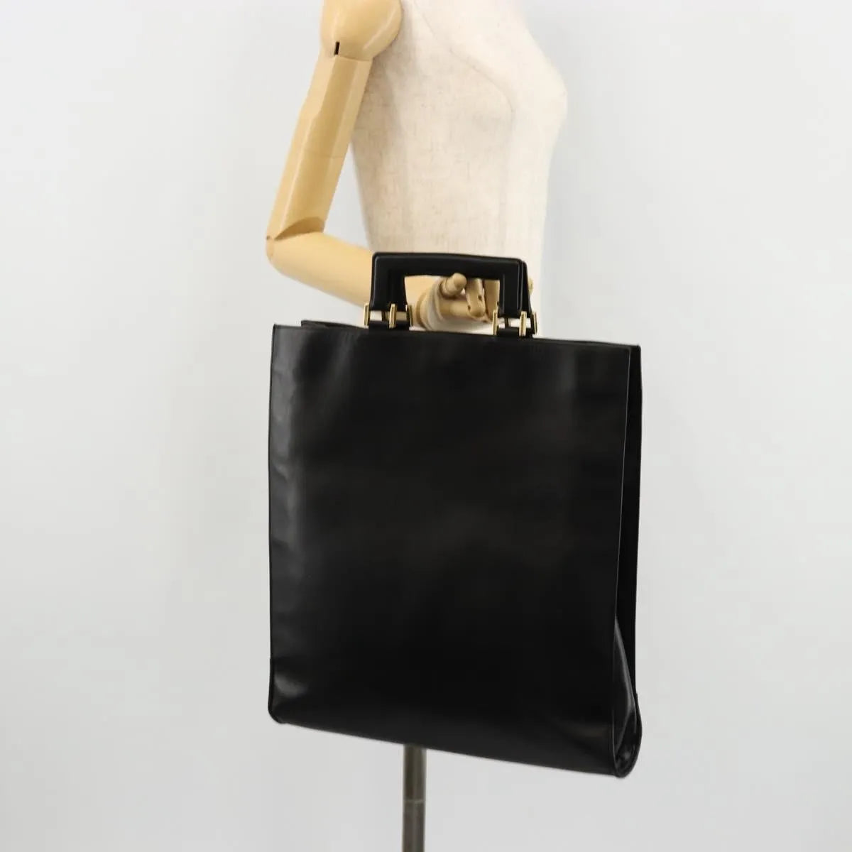 Gucci Vintage tote Leather, Black, Leather, Tote Bag