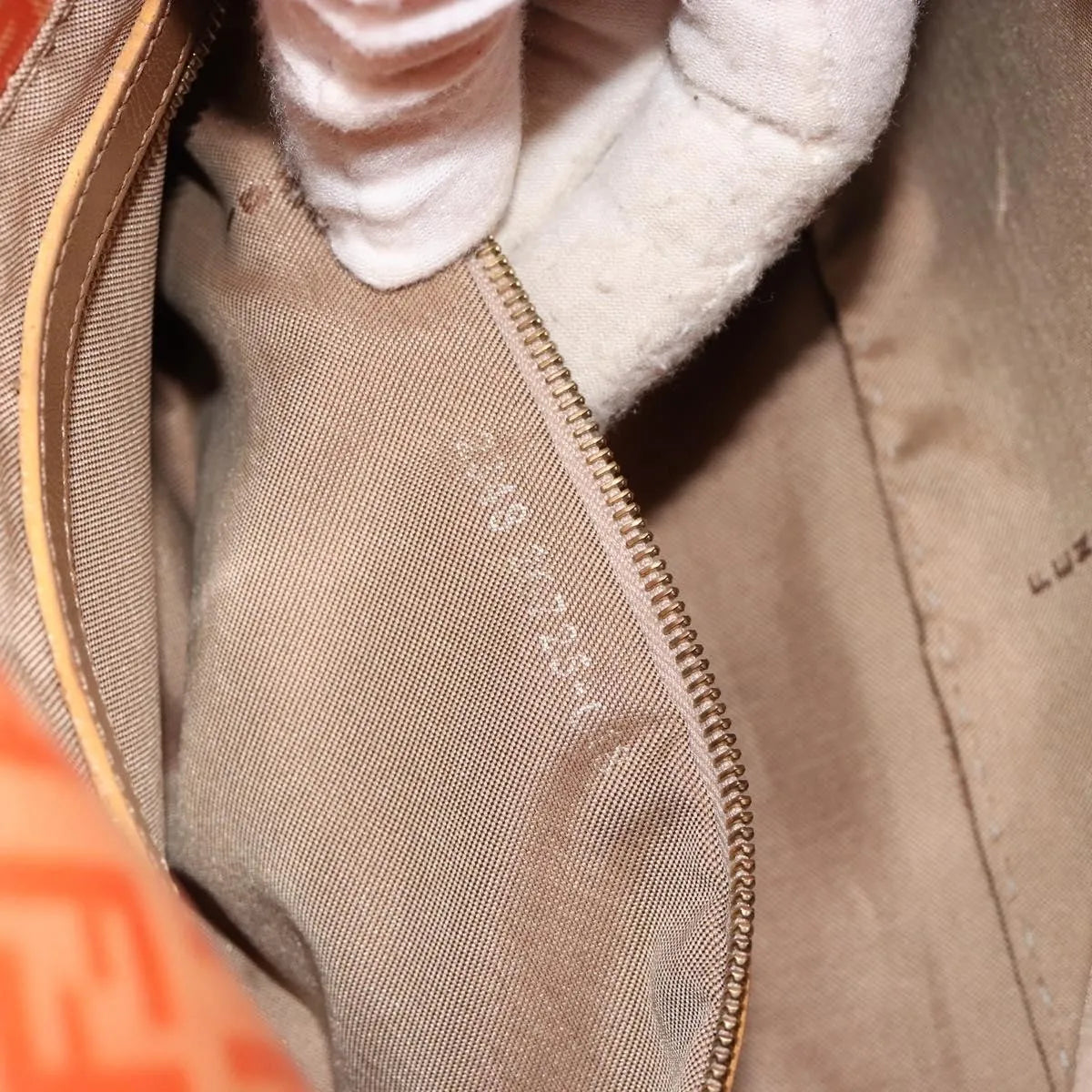 Fendi Zucchino Canvas Mamma Baguette canvas, Orange, Canvas, Shoulder Bag