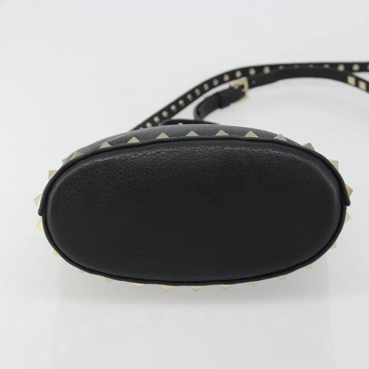 Valentino Garavani Rockstud Leather, Black, Leather, Handbag