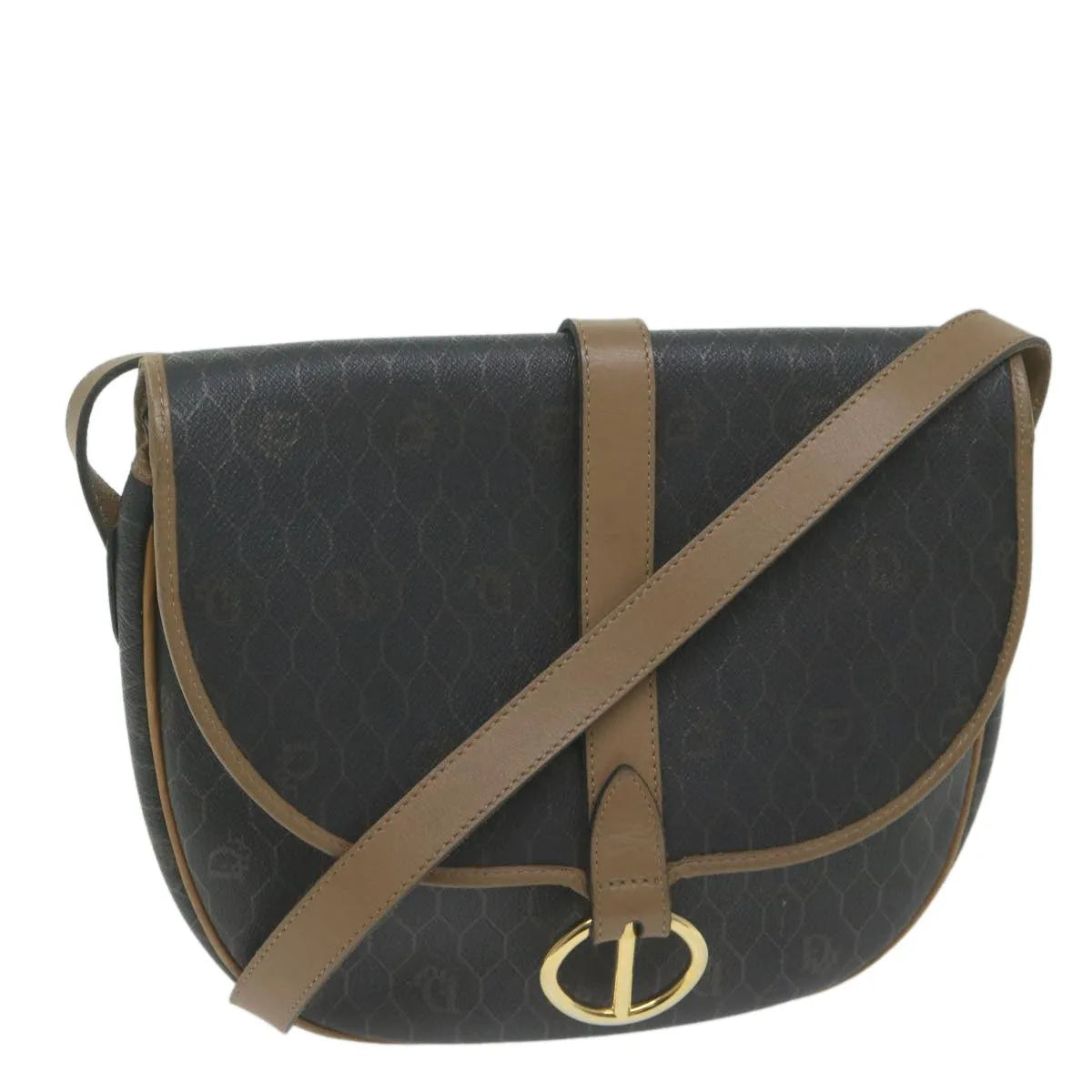 Christian Dior Vintage CD Flap Canvas, Black, Canvas, Shoulder Bag