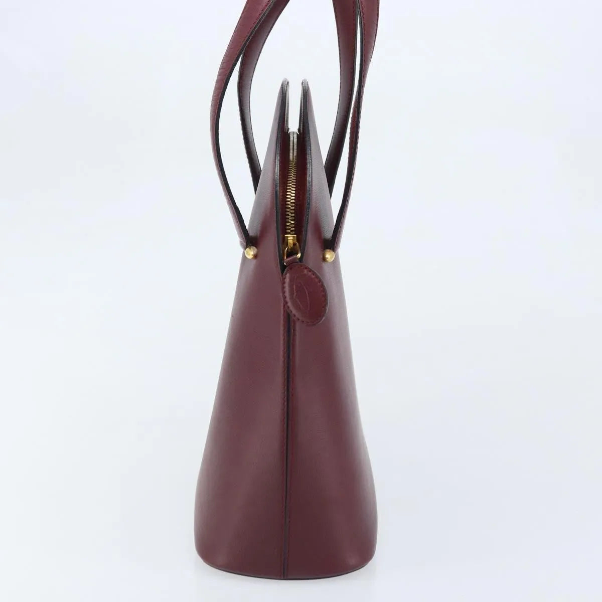 cartier Vintage must de Cartier Leather, Burgundy, Leather, Handbag