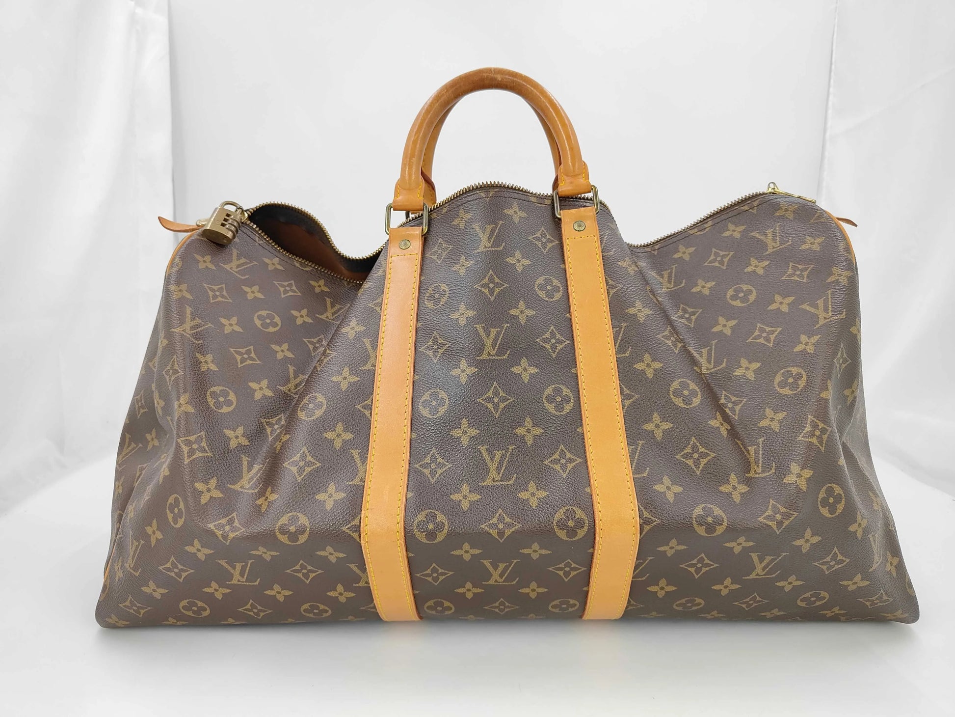 Louis Vuitton Keepall Monogram Canvas, Brown, Canvas, Travel Bag