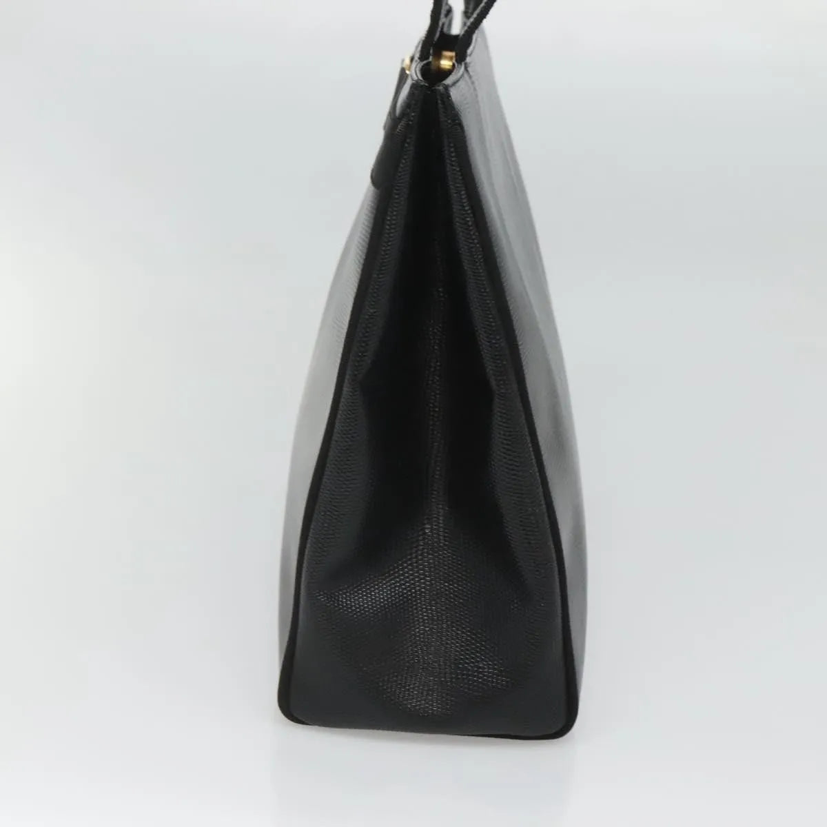 Salvatore Ferragamo Vintage Vara Bow Tote Lizard Embossed Leather, Black, Leather, Tote Bag