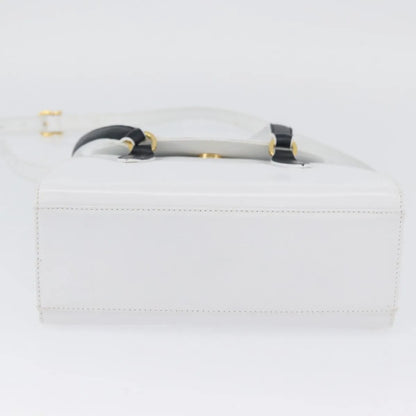 Salvatore Ferragamo Vintage Top handle Leather, White, Leather, Handbag